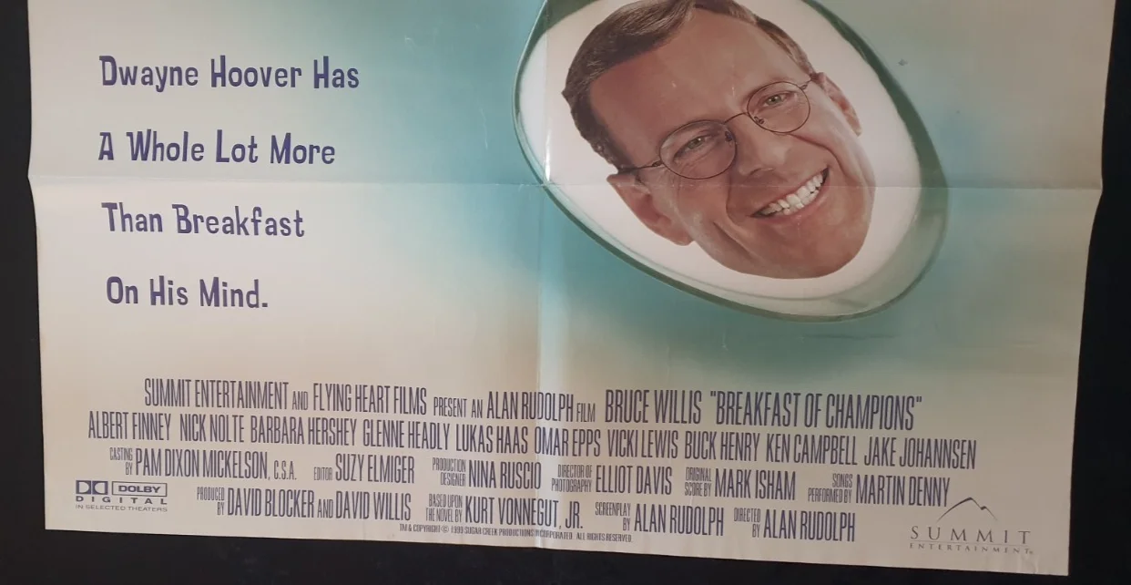 Breakfast of Champions Original Movie Poster 1999 US One Sheet 27x41 inch Folded, изображение 4