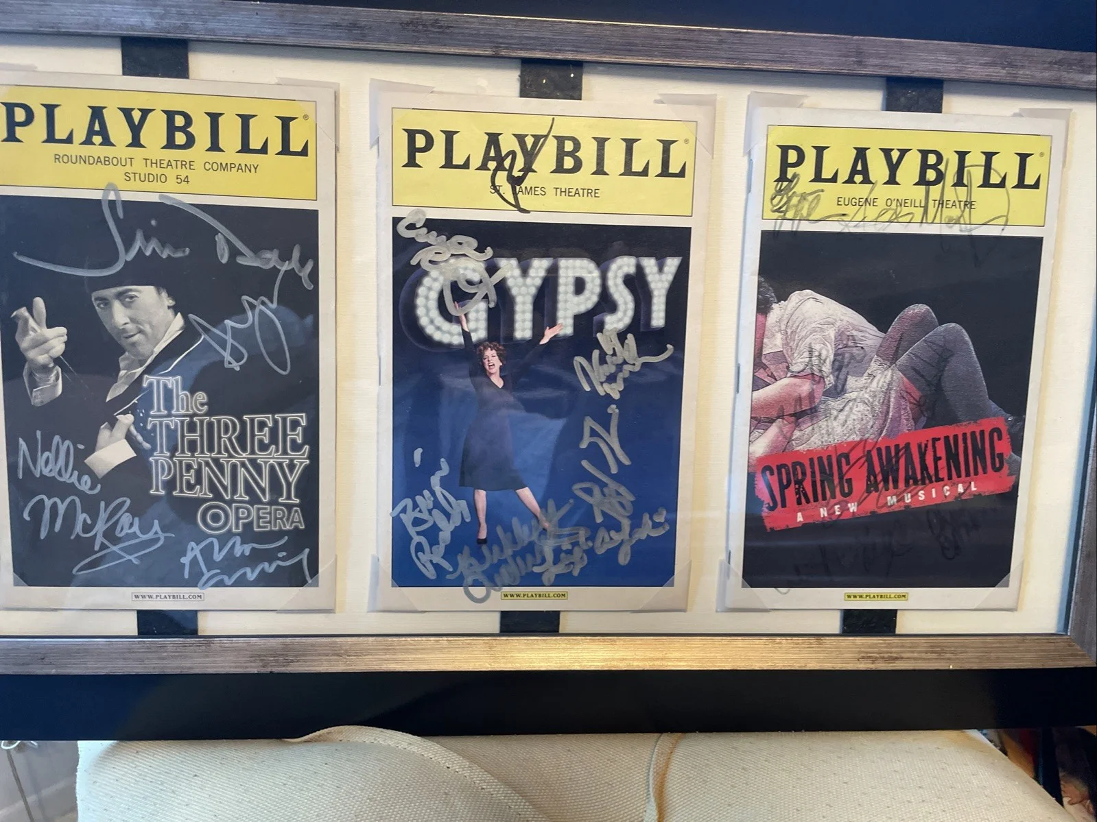 Cast Members — 3 Original Broadway Playbill 2007 Autographed The Three Pen, Spring Awak, Gypsy., image 2