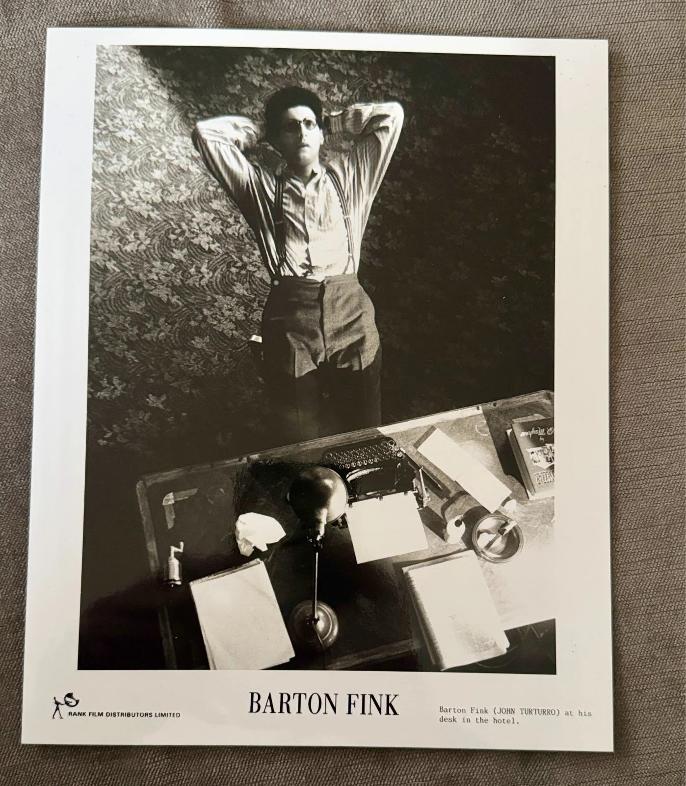 Barton Fink film press kit with three still photos Coen Brothers, John Turturro, изображение 3