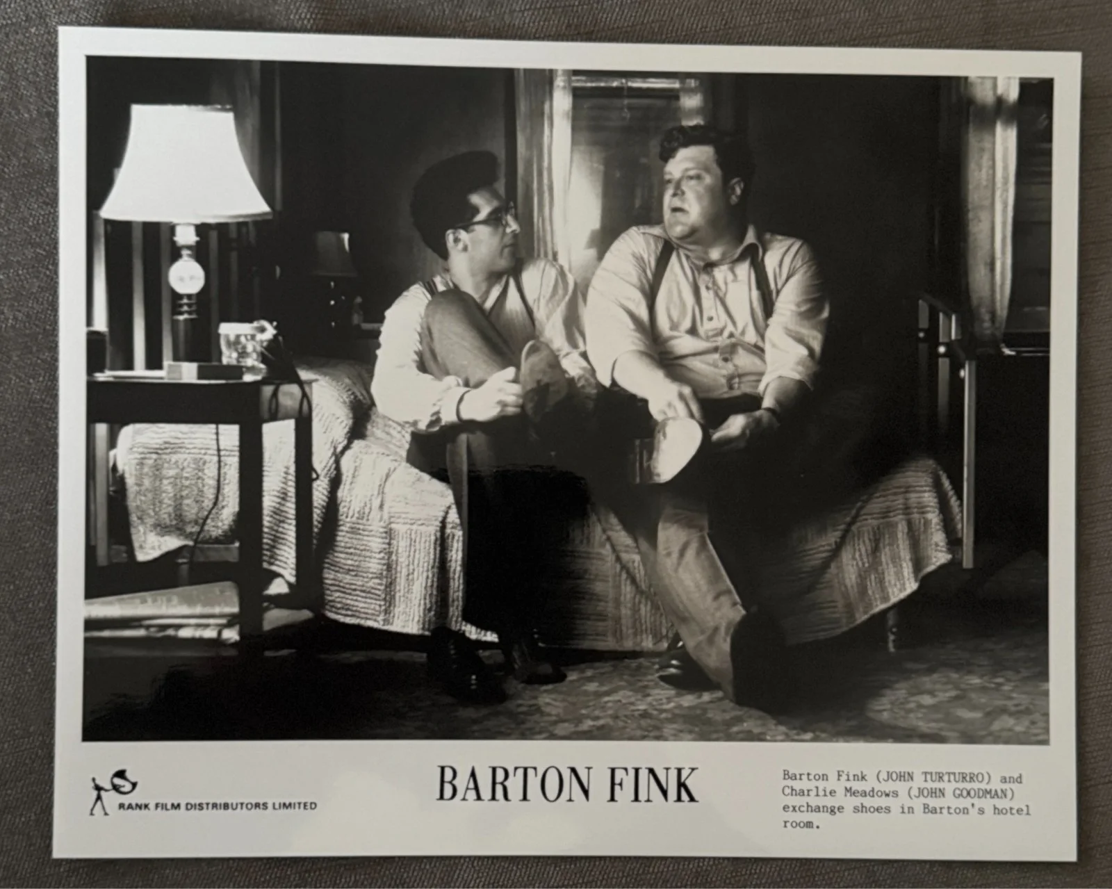 Barton Fink film press kit with three still photos Coen Brothers, John Turturro, изображение 5