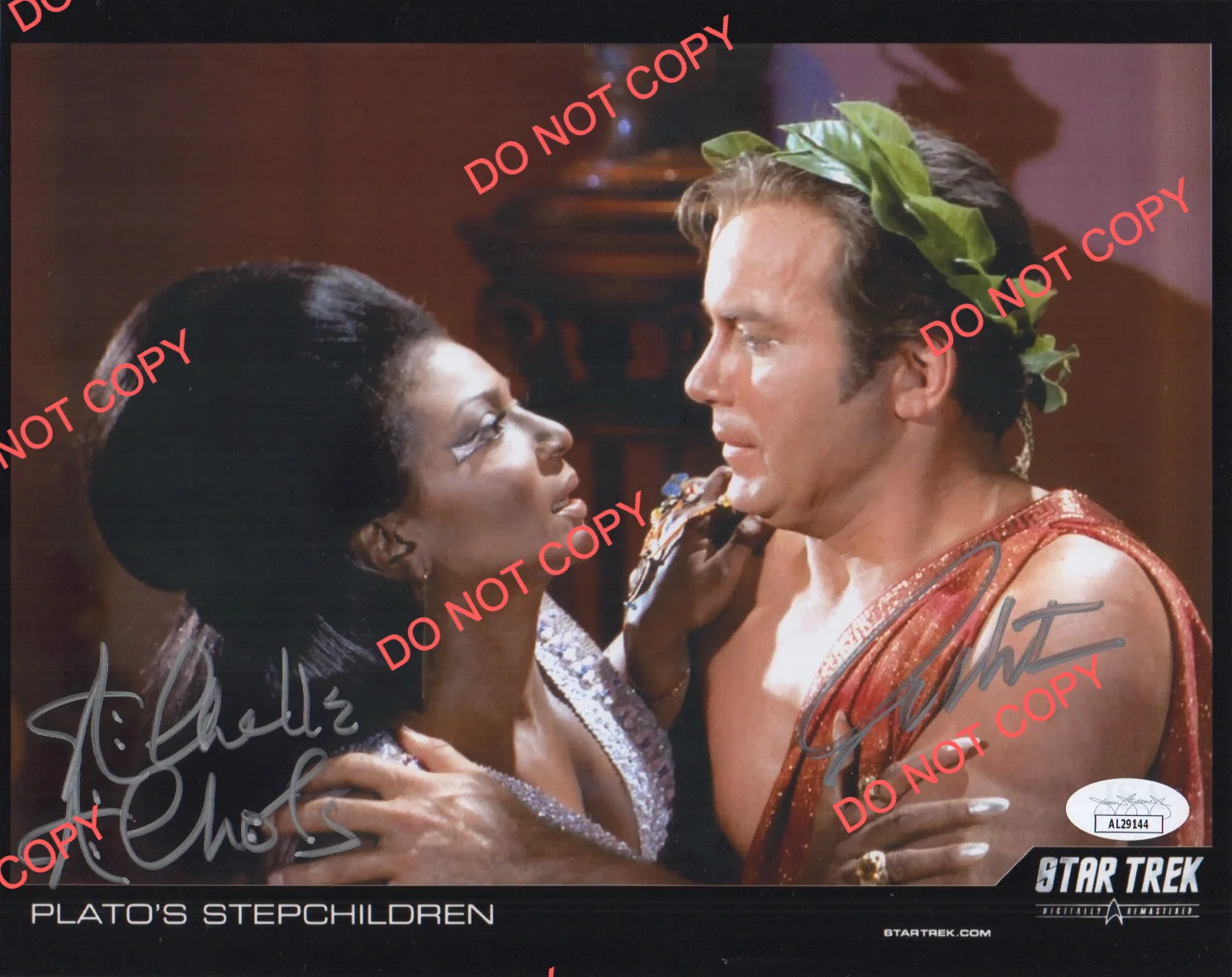 William Shatner & Nichelle Nichols — SHATNER & NICHOLS cast signed STAR TREK 8x10 photo AUTOGRAPH auto JSA Plato Kiss