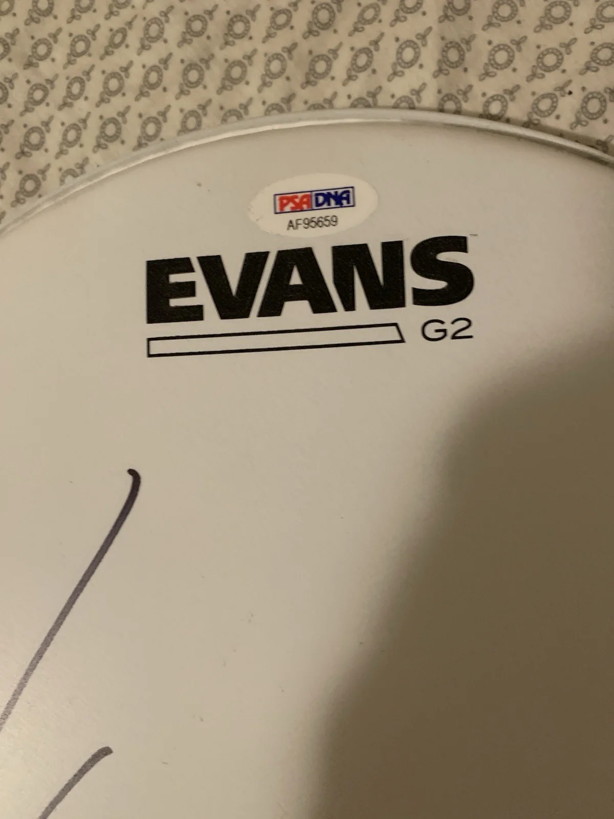 Lars Ulrich of Metallica signed 10 inch Remo Drumhead PSA/DNA Coa, изображение 2
