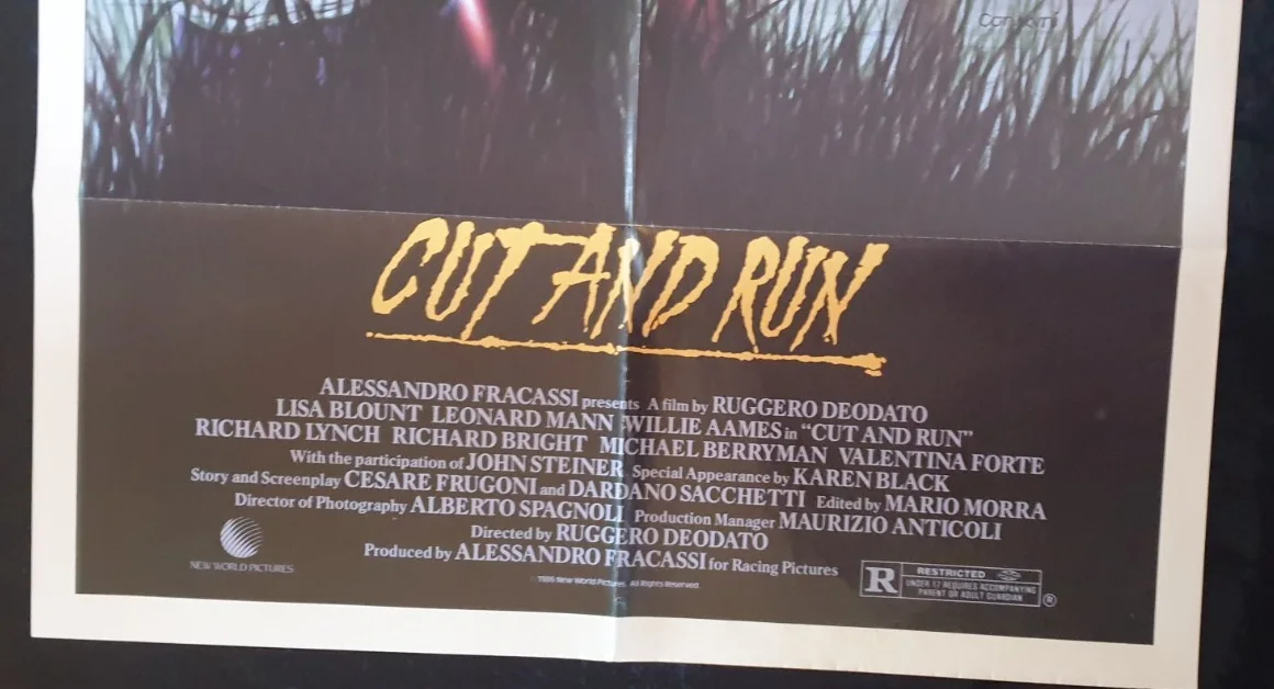Cut and Run Original Movie Poster 1985 US One Sheet 27x41 Folded Lisa Blount, изображение 3