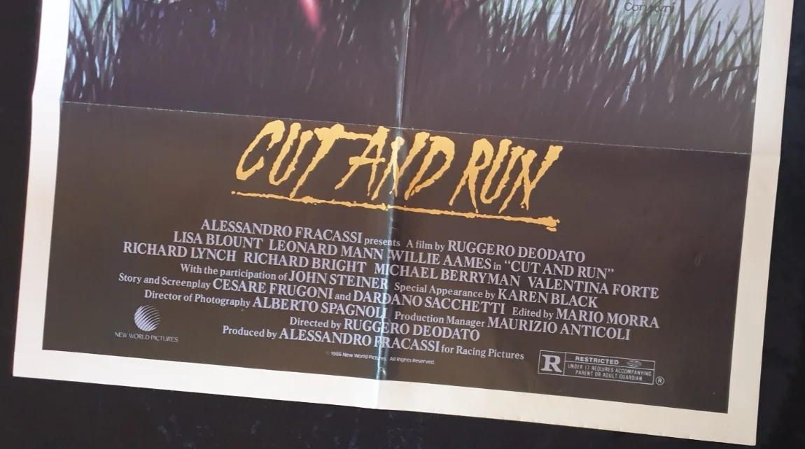 Cut and Run Original Movie Poster 1985 US One Sheet 27x41 Folded Lisa Blount, изображение 4