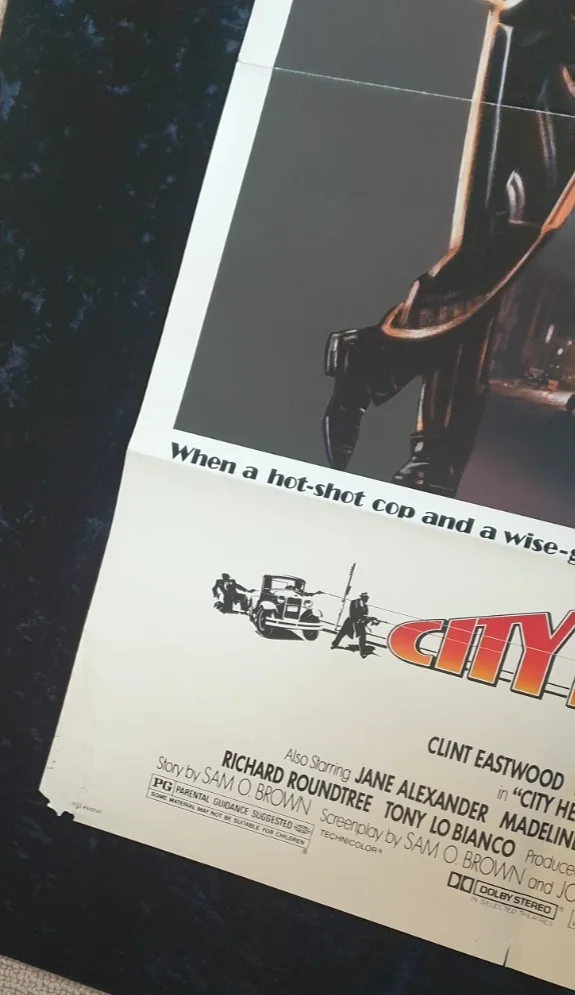 Clint Eastwood City Heat Original Movie Poster 1984 US One Sheet 41" by 27", изображение 3
