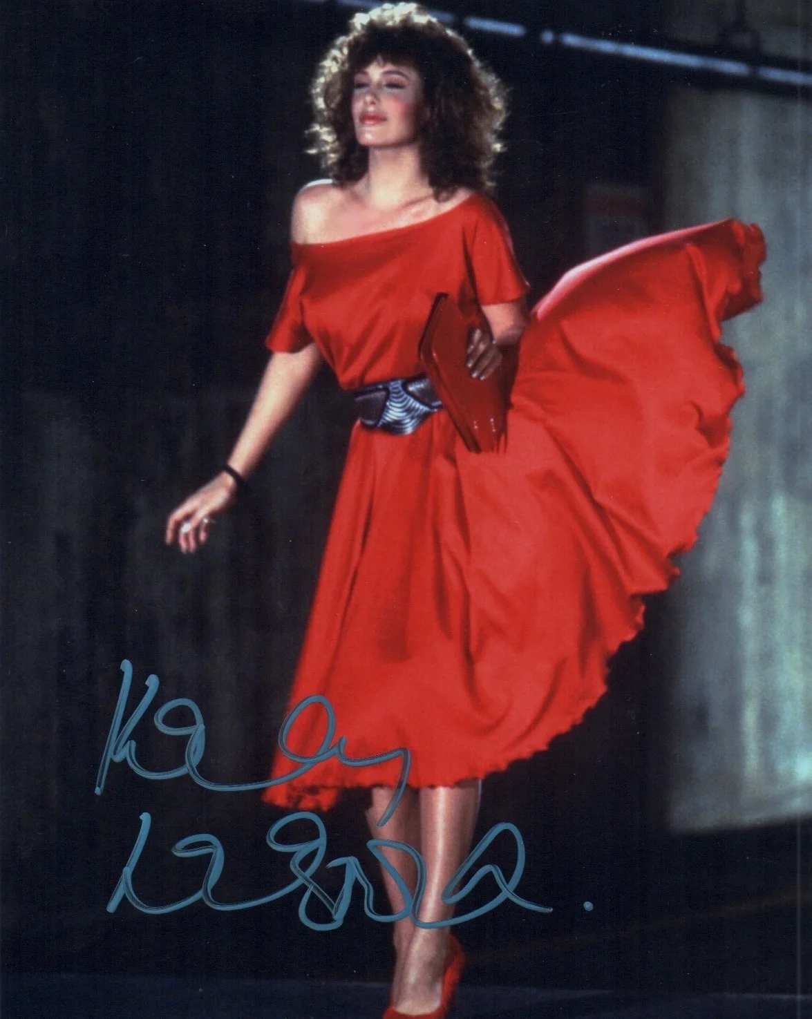 Kelly LeBrock — KELLY LEBROCK signed WOMAN IN RED 8x10 sexy photo AUTOGRAPH ACOA Weird Science