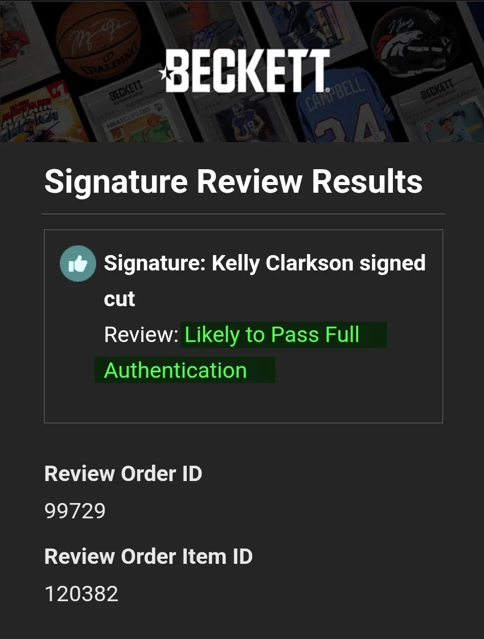 Kelly Clarkson Signed Cut Autograph Framed Beckett BAS Likely Pass, image 3