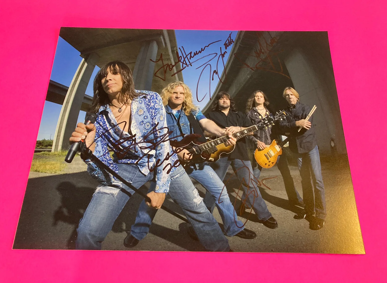 TESLA x5 ENTIRE BAND SIGNED AUTOGRAPHED 11x14 PHOTO #b *EXACT PROOF*, image 2