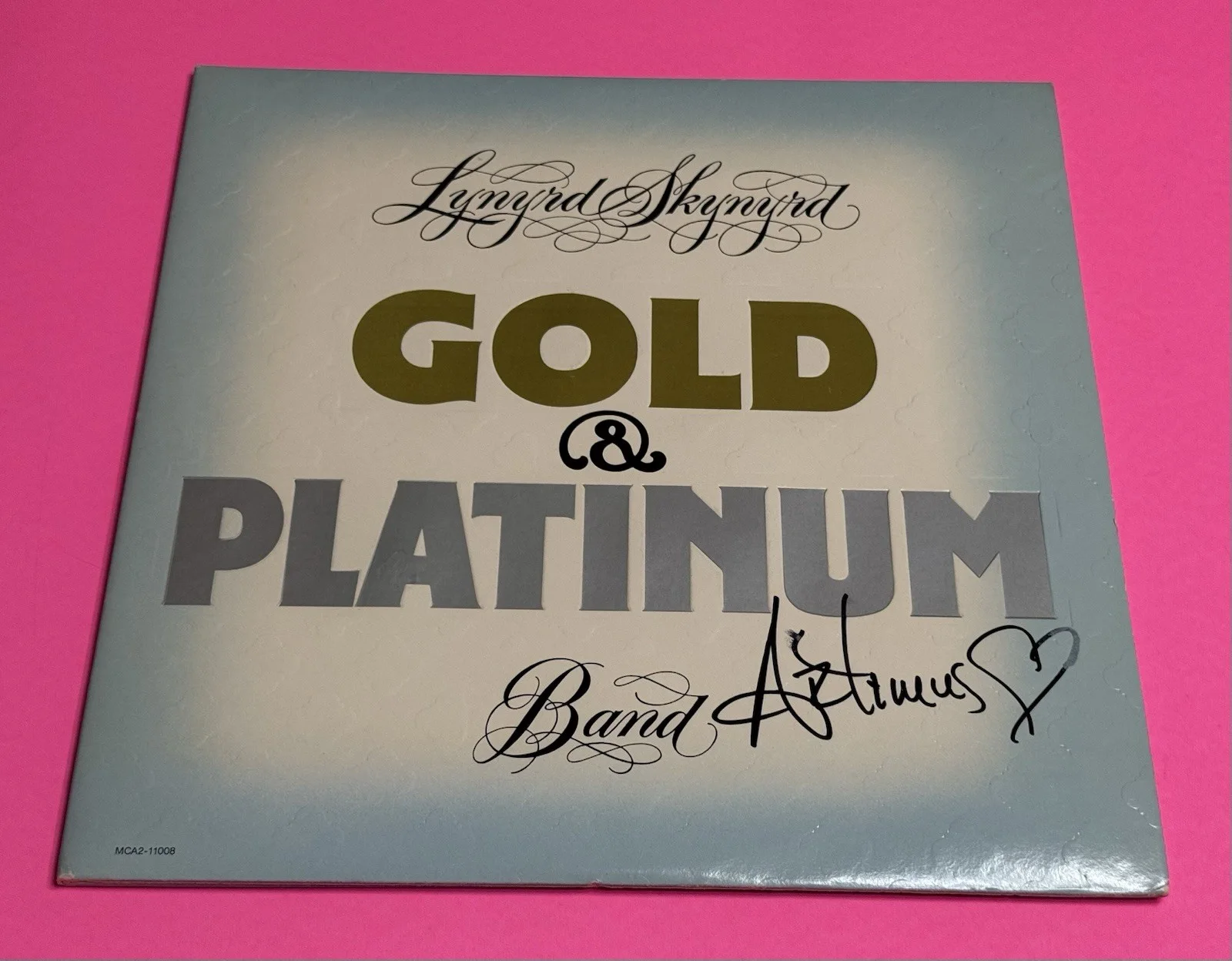 ARTIMUS PYLE LYNYRD SKYNYRD SIGNED GOLD AND PLATINUM VINYL RECORD *EXACT PROOF*, image 5