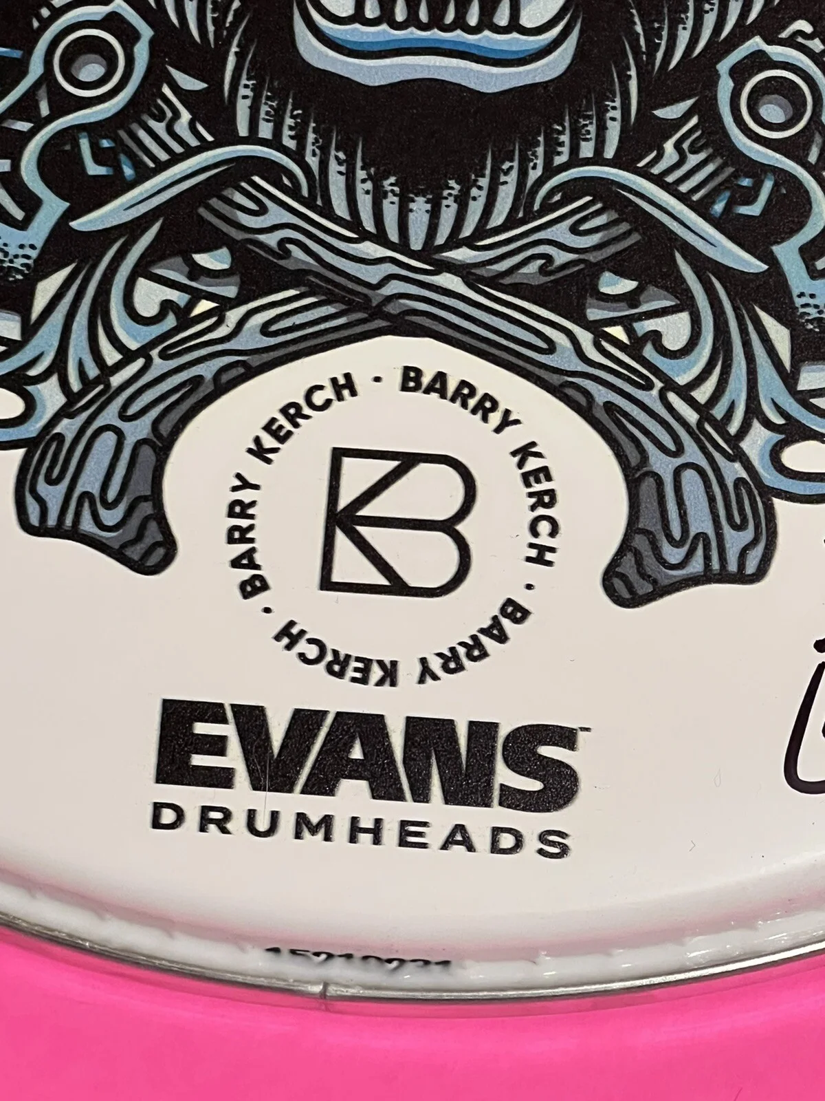 BARRY KERCH SHINEDOWN SIGNED AUTOGRAPHED OFFICIAL DRUMHEAD #b, изображение 2