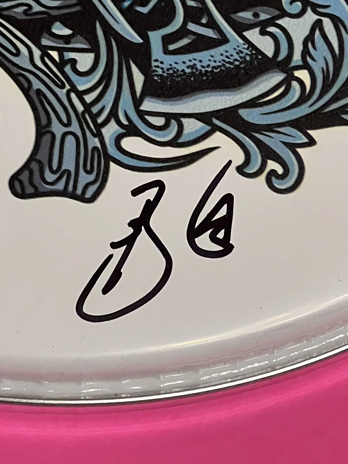 BARRY KERCH SHINEDOWN SIGNED AUTOGRAPHED OFFICIAL DRUMHEAD #b, изображение 3