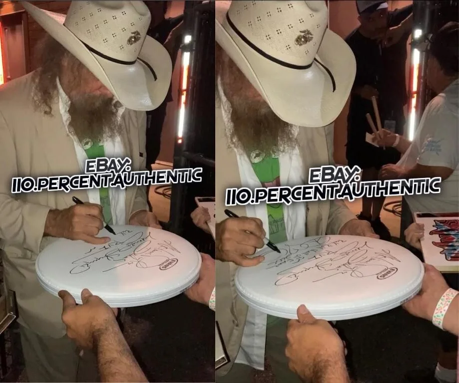 ARTIMUS PYLE LYNYRD SKYNYRD SIGNED DRUMHEAD W/ SKETCH *EXACT PROOF* *JSA COA*, image 2