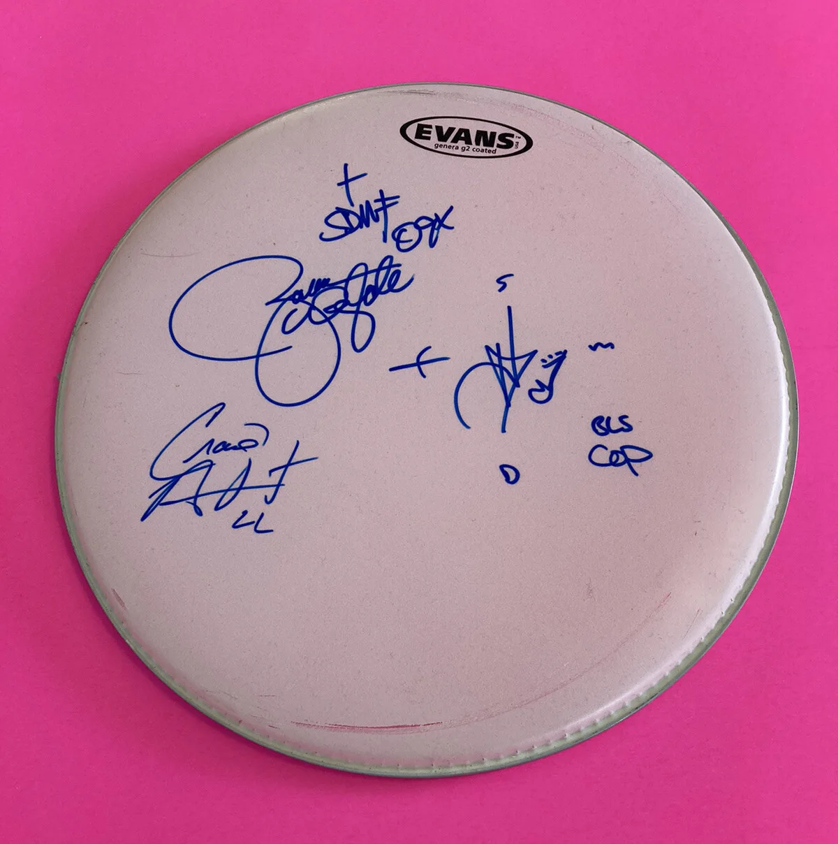 ZAKK WYLDE BLACK LABEL SOCIETY x3 SIGNED AUTOGRAPHED DRUMHEAD *EXACT PROOF*, image 2
