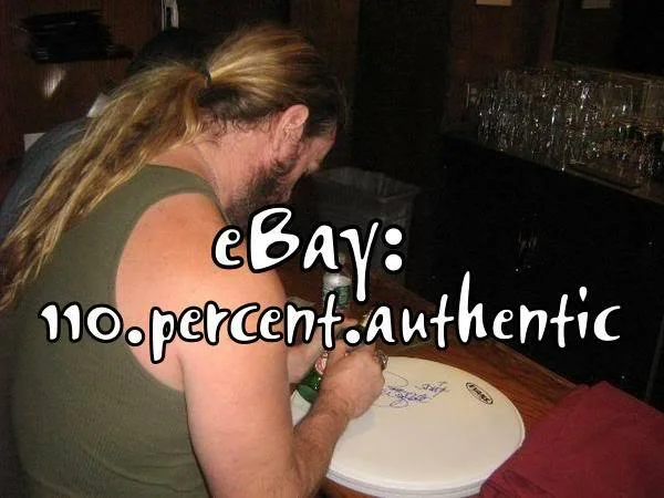 ZAKK WYLDE BLACK LABEL SOCIETY x3 SIGNED AUTOGRAPHED DRUMHEAD *EXACT PROOF*, image 3