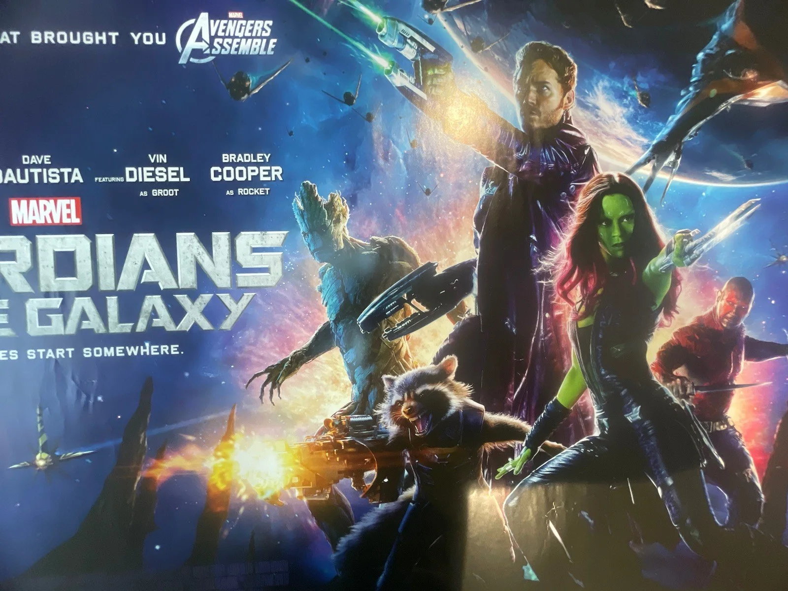 Guardians Of The Galaxy Vol 1 Original Cinema Quad Poster Db Sided 40x30 Rare, изображение 2