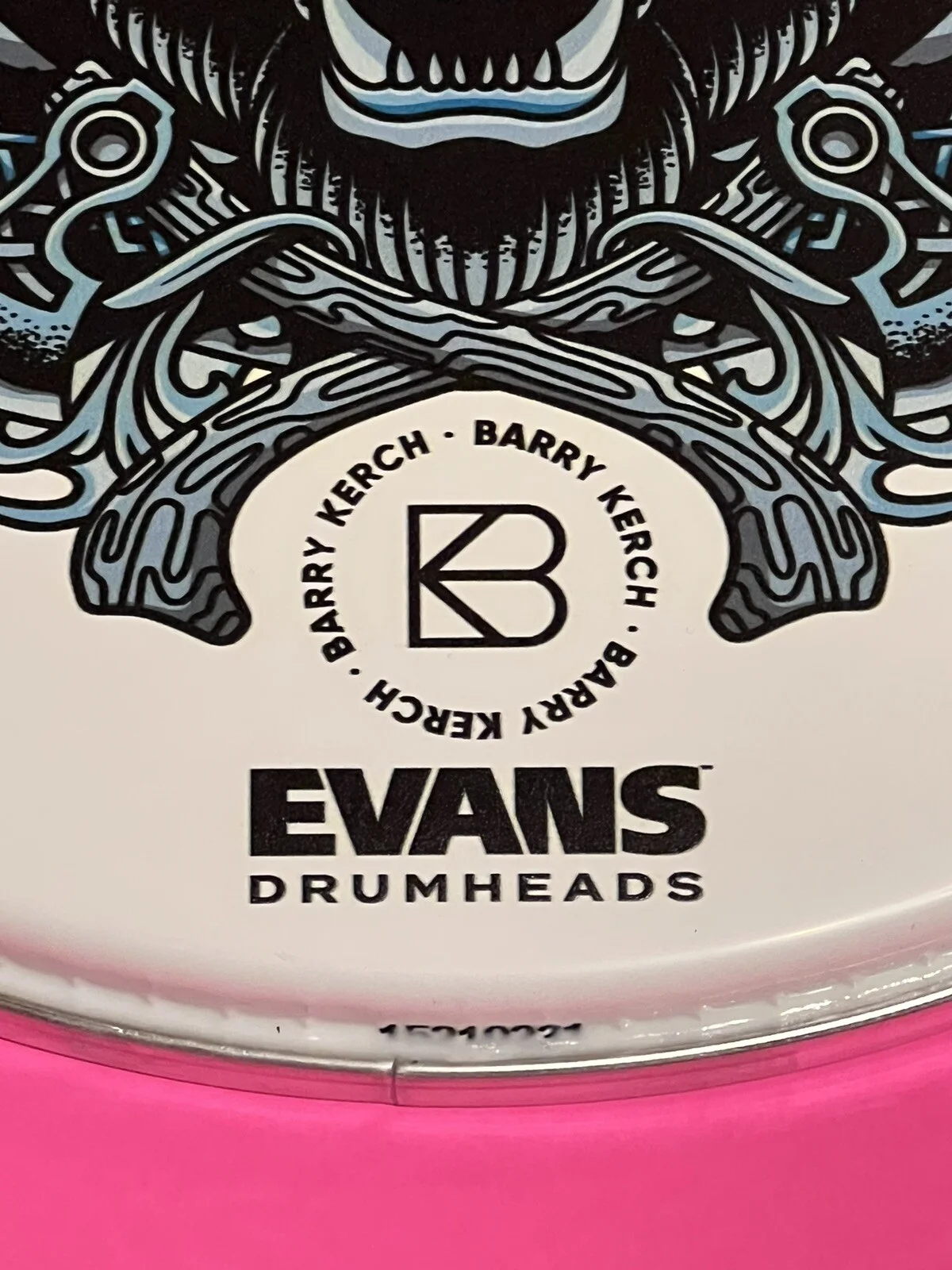 BARRY KERCH SHINEDOWN SIGNED AUTOGRAPHED OFFICIAL DRUMHEAD #a, image 4