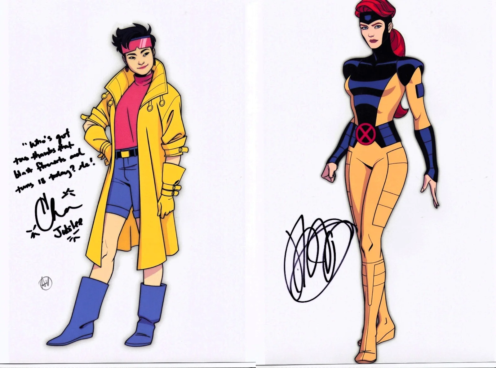 Cal Dodd, Matthew Waterson — 2 X-MEN '97 signed voice actors for JEAN GREY & JUBILEE each coa 8 ¼ x 11 ¾