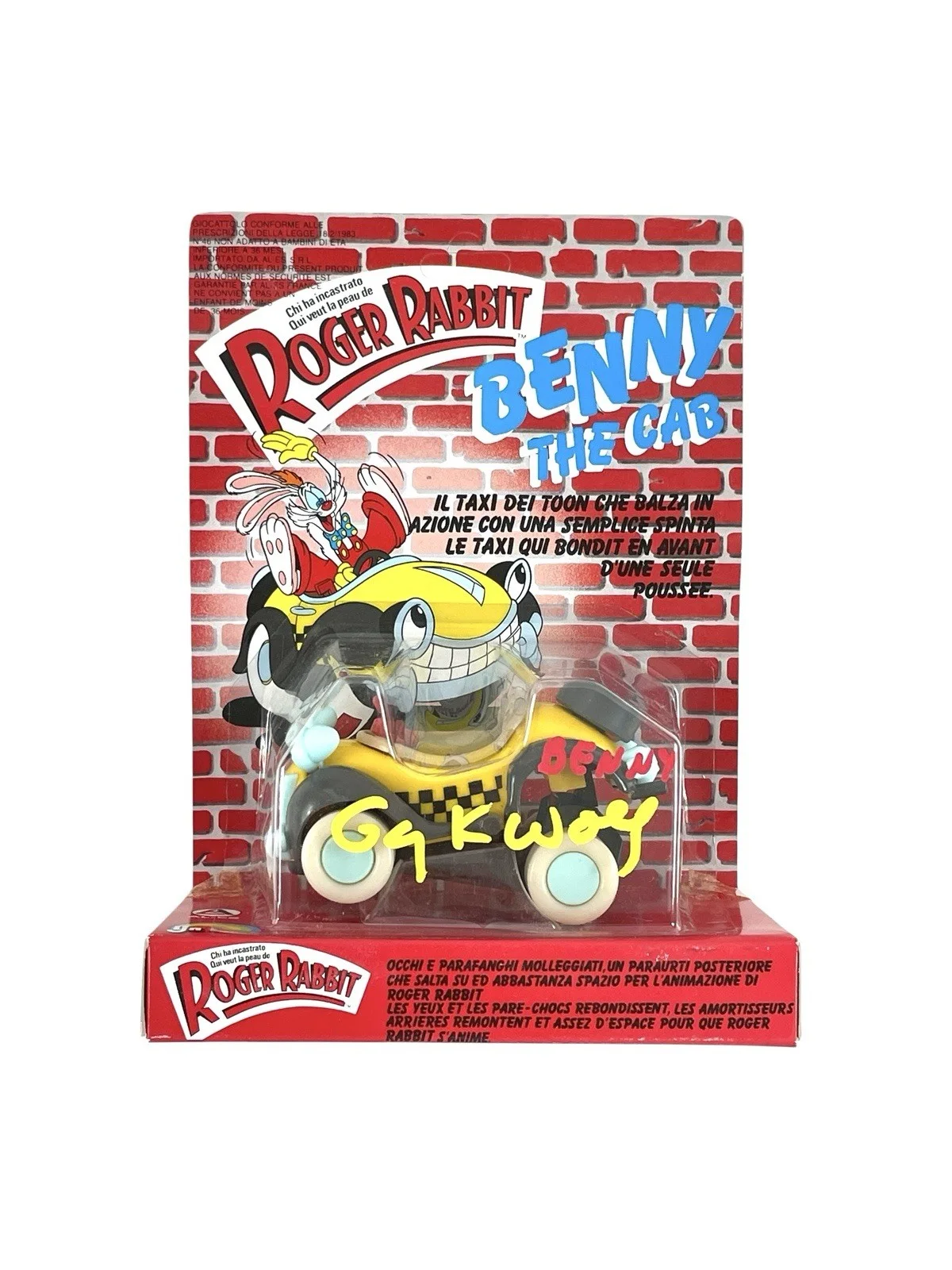 Gary K. Wolf — Gary K. Wolf Signed Who Framed Roger Rabbit LJN Benny The Cab Action Figure JSA, image 2