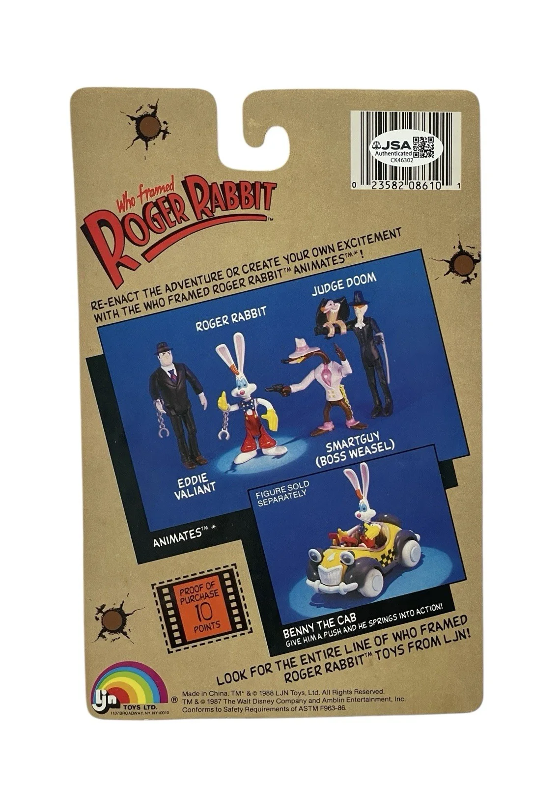 Gary K. Wolf — Who Framed Roger Rabbit LJN Animates Boss Weasel Action Figure Gary K. Wolf JSA, image 3