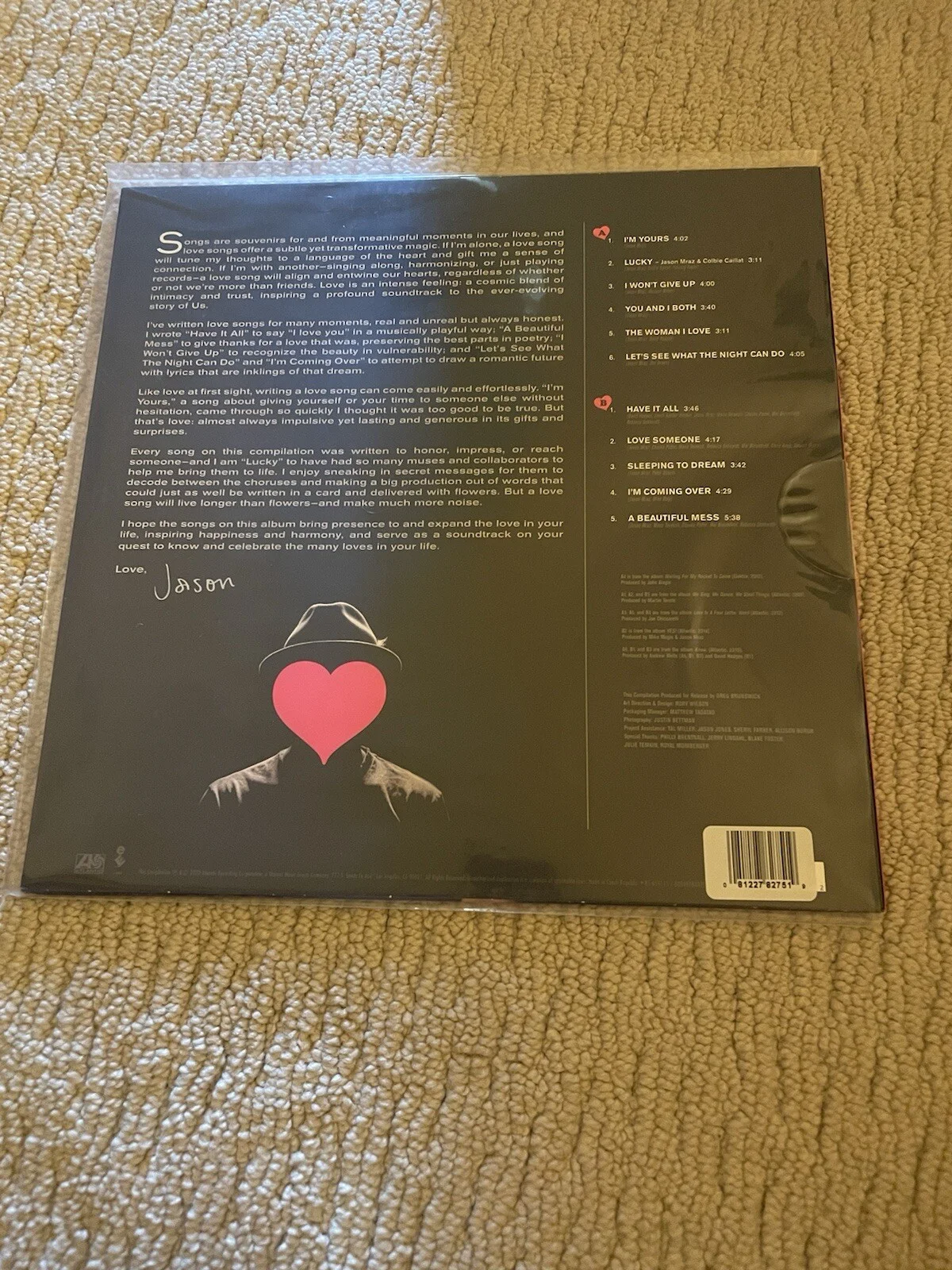 JASON MRAZ Signed LALALA LOVE SONGS Autograph LP Record Cards VINYL New Sealed, изображение 2