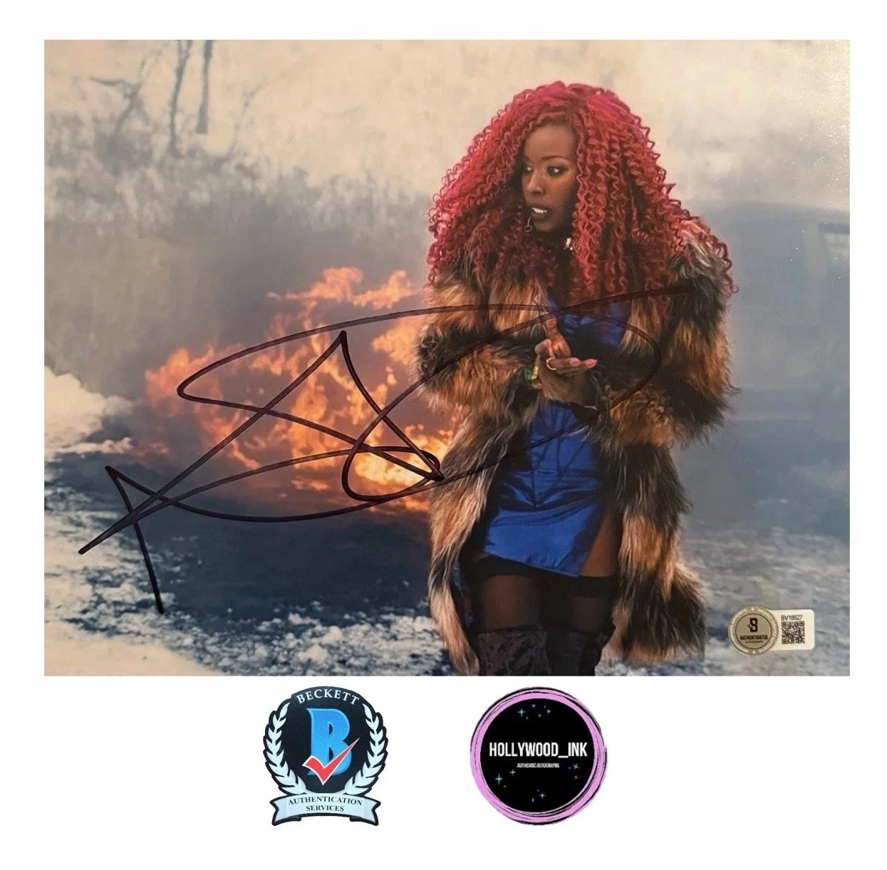 Anna Diop — ANNA DIOP SIGNED 8X10 DC COMICS TEEN TITANS STARFIRE PHOTO BECKETT BV18527