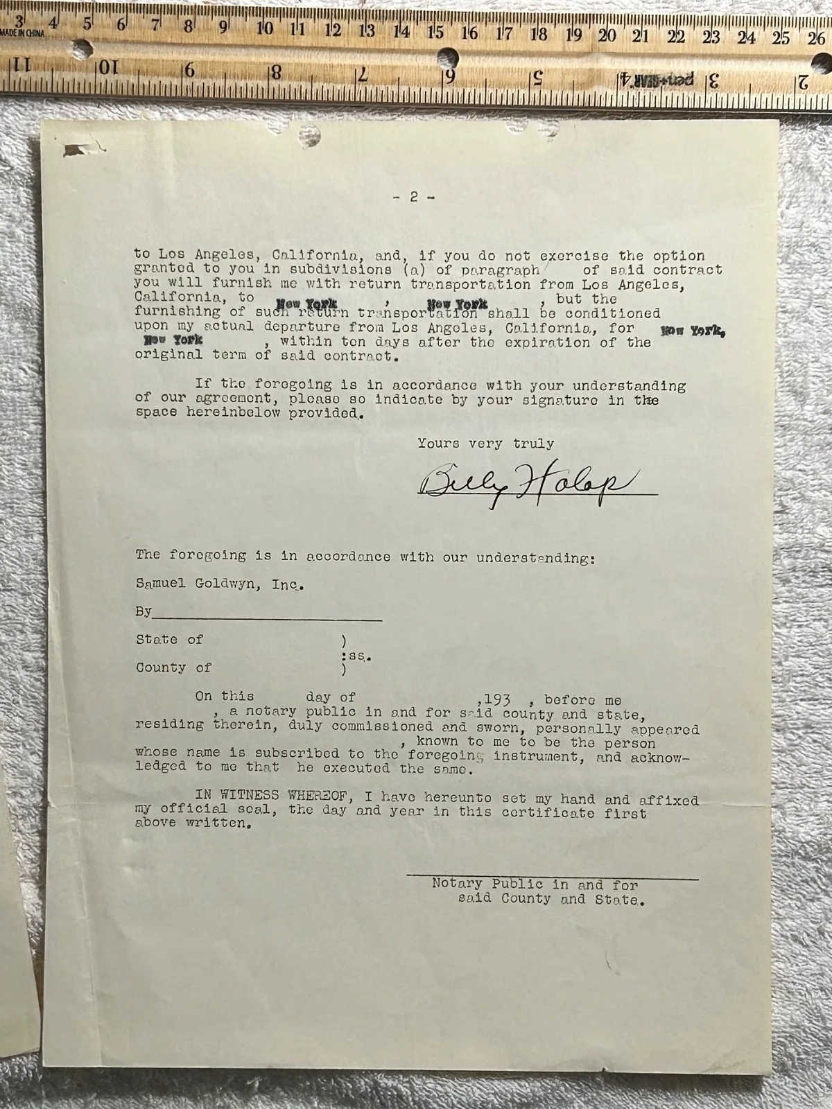 7 SIGNED DEAD END KID/BOWERY BOY GOLDWYN CONTRACTS—Gorcey—Hall—Halop—Dell—Punsly, изображение 3