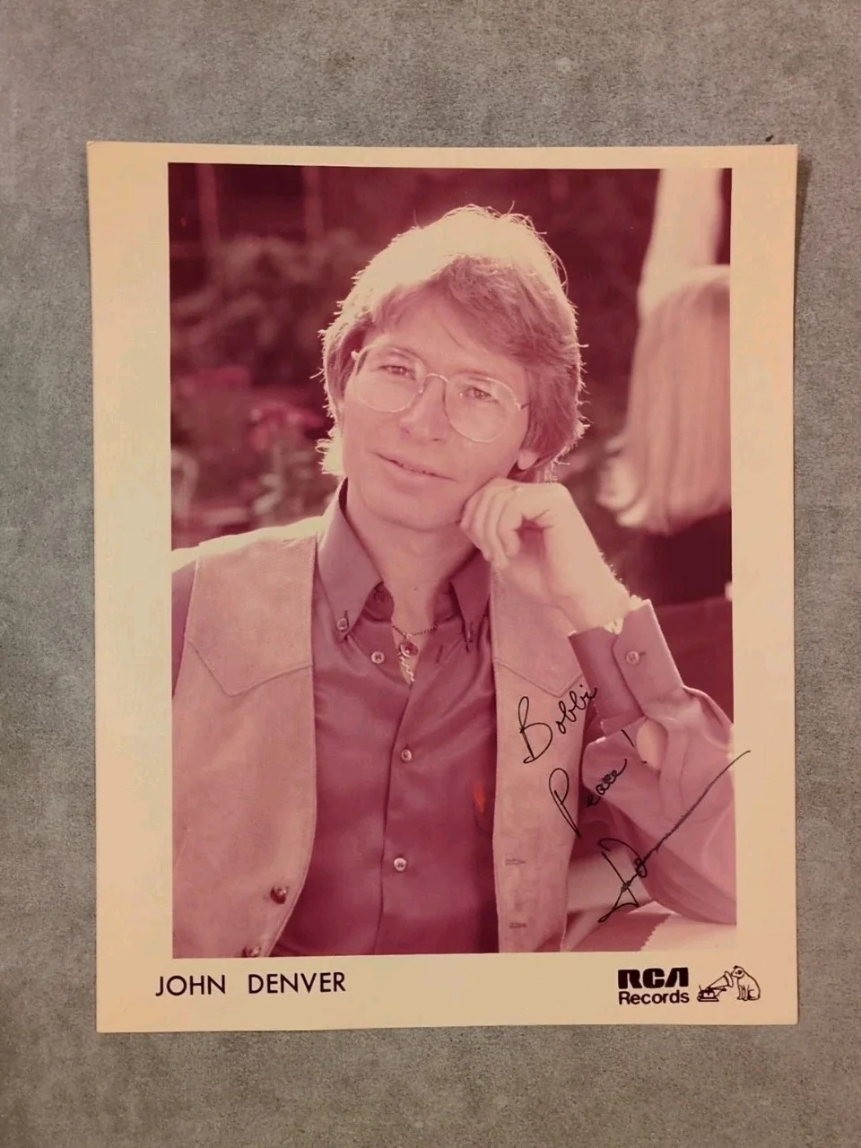 John Denver vintage original signed autographed 8x10 RCA promo photo Rare, изображение 2