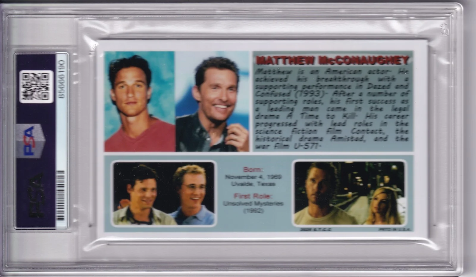 Matthew McConaughey — Matthew McConaughey Wooderson Dazed and Confused Signed Autograph card PSA DNA, изображение 2