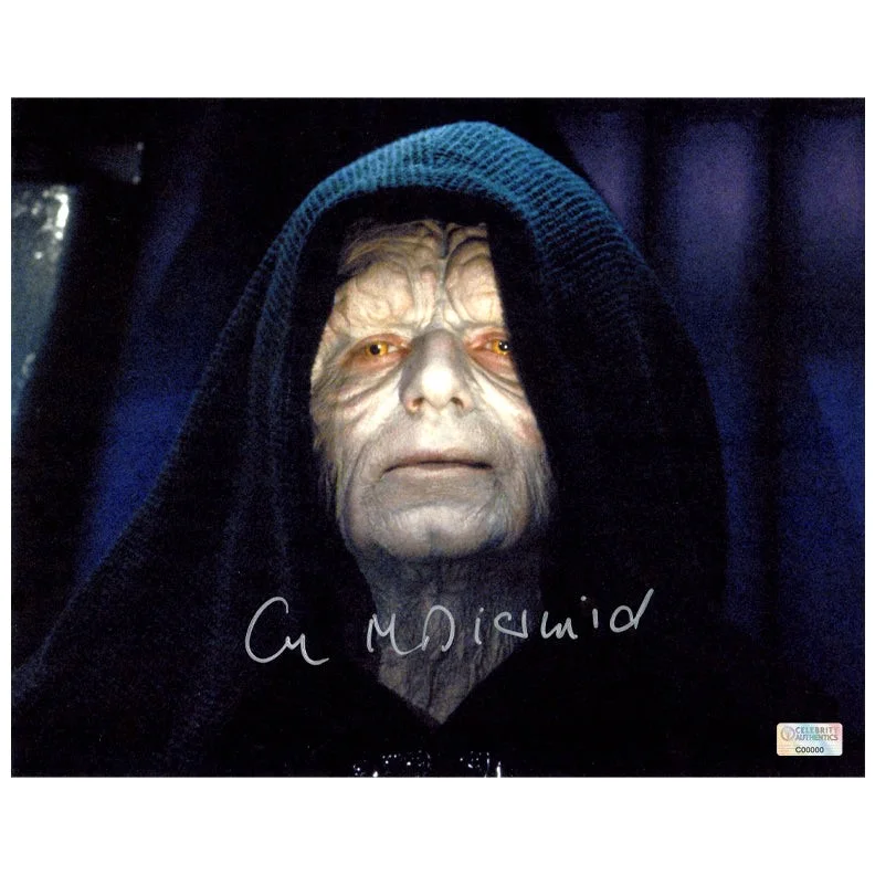 Ian McDiarmid — Ian McDiarmid Autographed Star Wars Darth Sidious Palpatine 8x10 Scene Photo