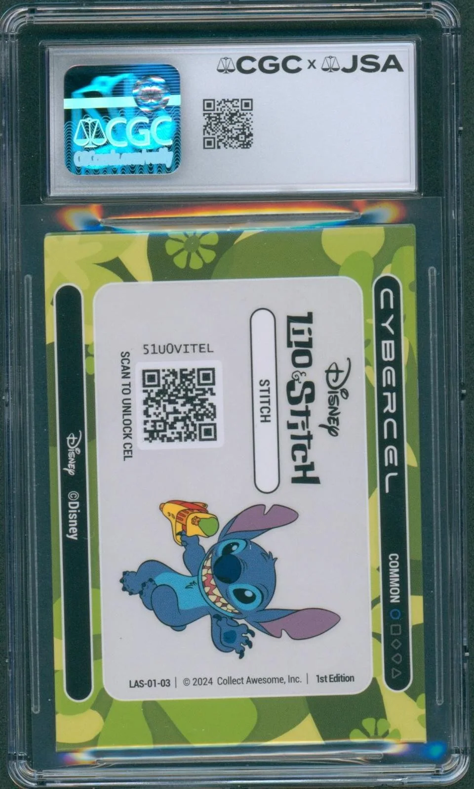 Chris Sanders — Chris Sanders Signed Lilo & Stitch Card Cybercel Autograph CGC x JSA SLAB, изображение 2