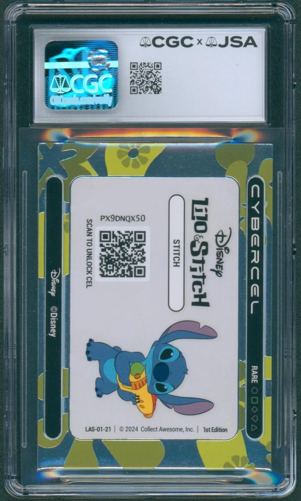 Chris Sanders — Chris Sanders Signed Lilo & Stitch Card Cybercel Autograph CGC x JSA SLAB, изображение 2