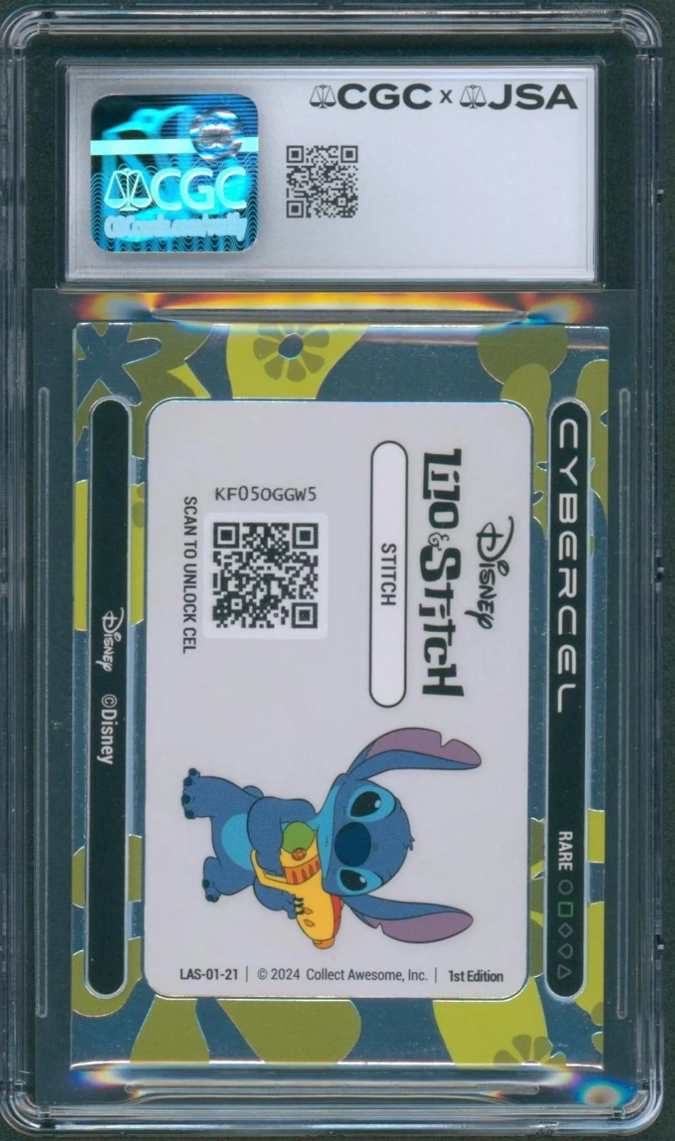 Chris Sanders — Chris Sanders Signed Lilo & Stitch Card Cybercel Autograph CGC x JSA SLAB, изображение 2
