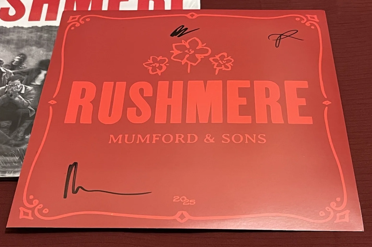 MUMFORD & SONS BAND SIGNED RUSHMERE VINYL ART CARD + NEW RECORD 12" AUTO COA, image 2