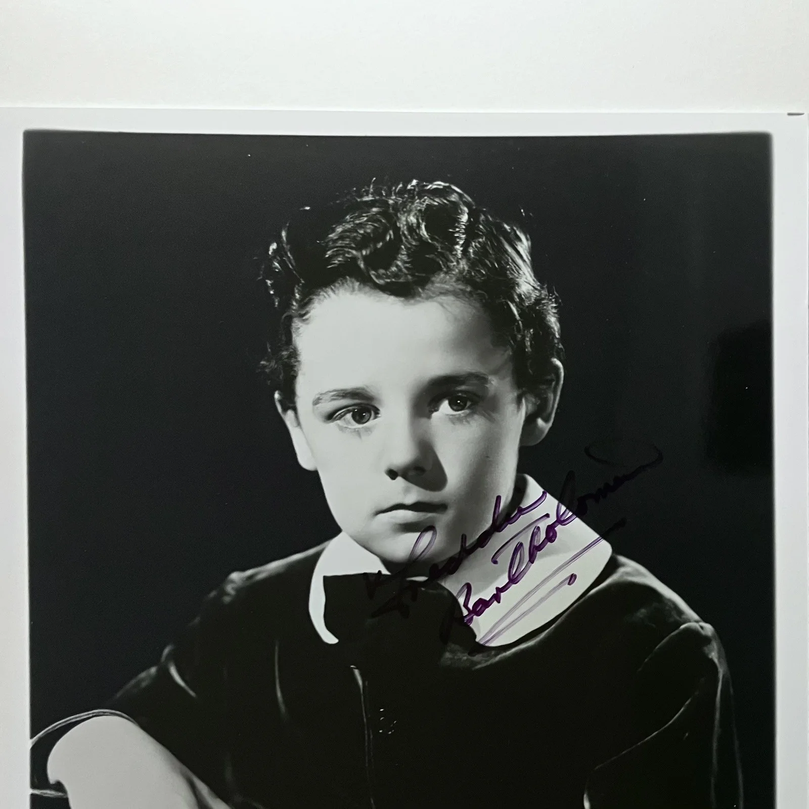 Freddie Bartholomew — FREDDIE BARTHOLOMEW d.1992 Signed 8x10 / DAVID COPPERFIELD, Captains Courageous, image 2