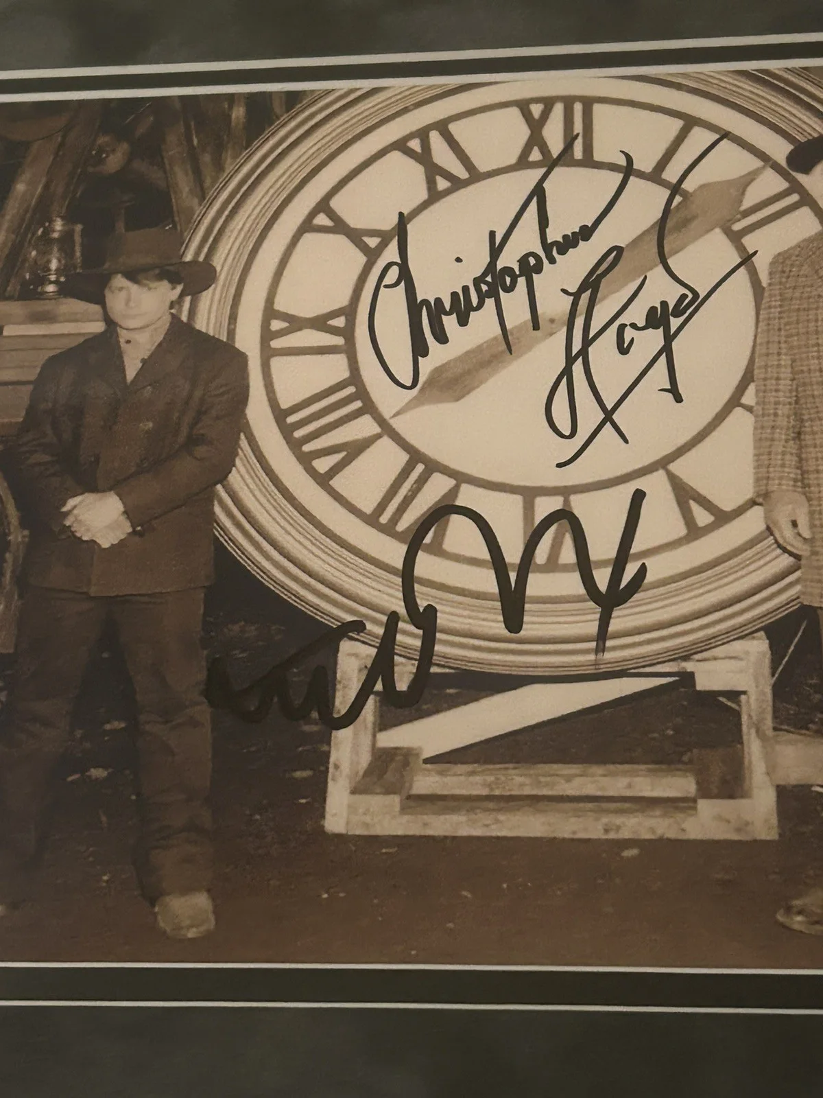 MICHAEL J FOX — Michael J Fox Christopher Lloyd Signed Back To The Future 3 Framed Photo Wilson, image 2