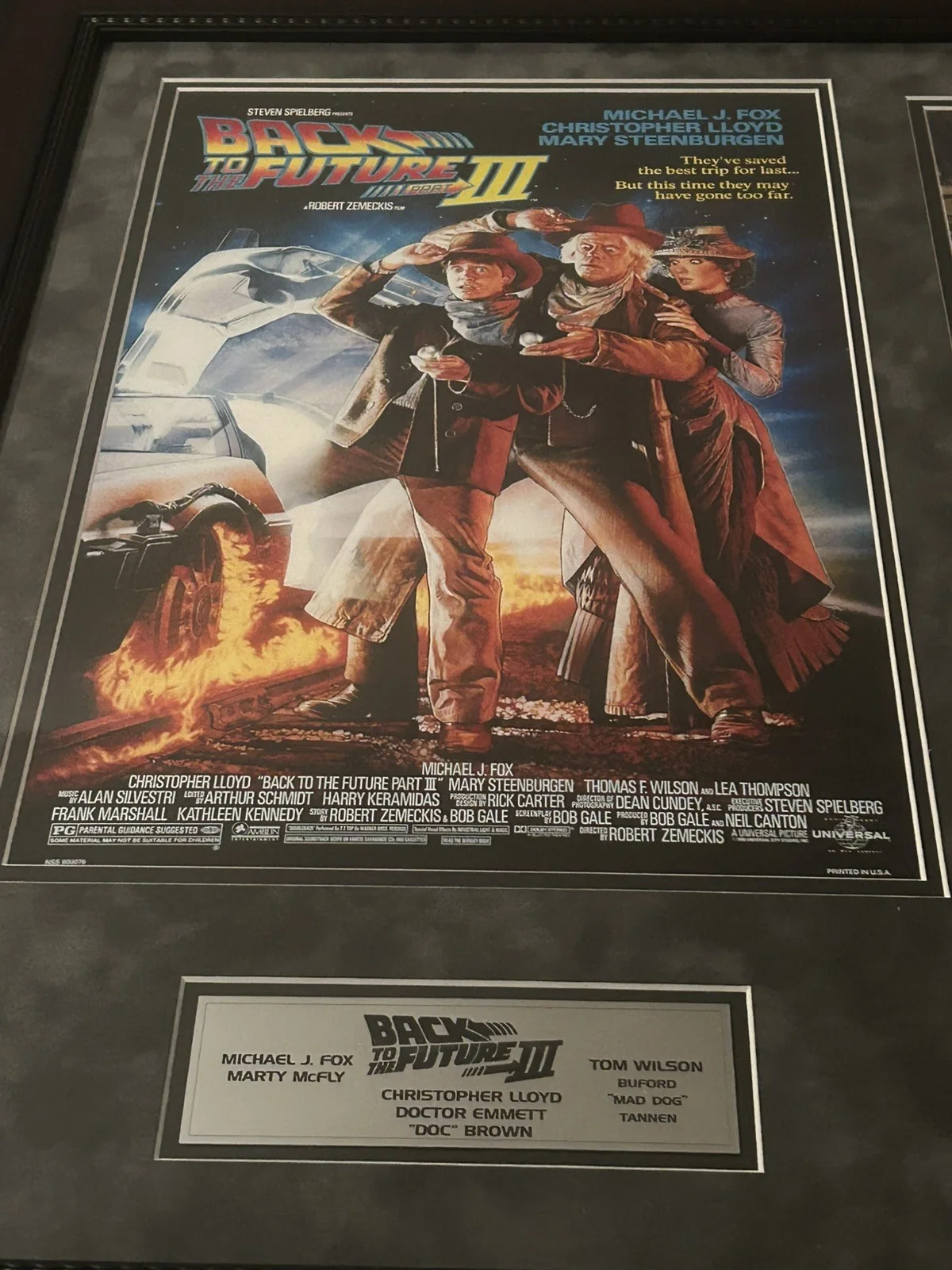 MICHAEL J FOX — Michael J Fox Christopher Lloyd Signed Back To The Future 3 Framed Photo Wilson, image 4