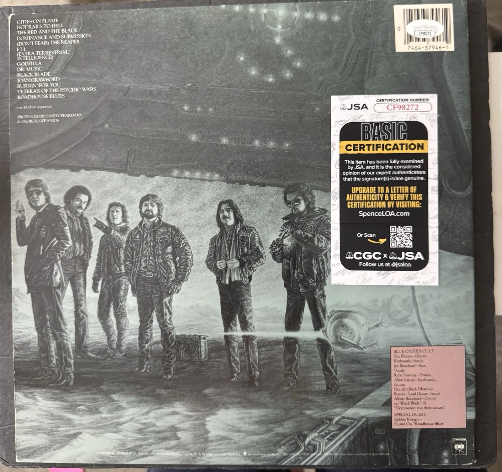 Blue Oyster Cult Band Signed Extraterrestrial Live Vinyl JSA COA Autograph, изображение 2