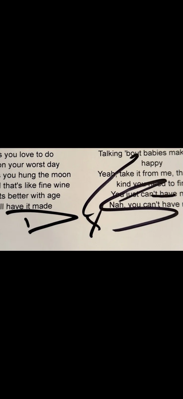 Dylan Scott Signed Autographed “Can’t Have Mine (Find You A Girl)” Lyric Sheet, image 2