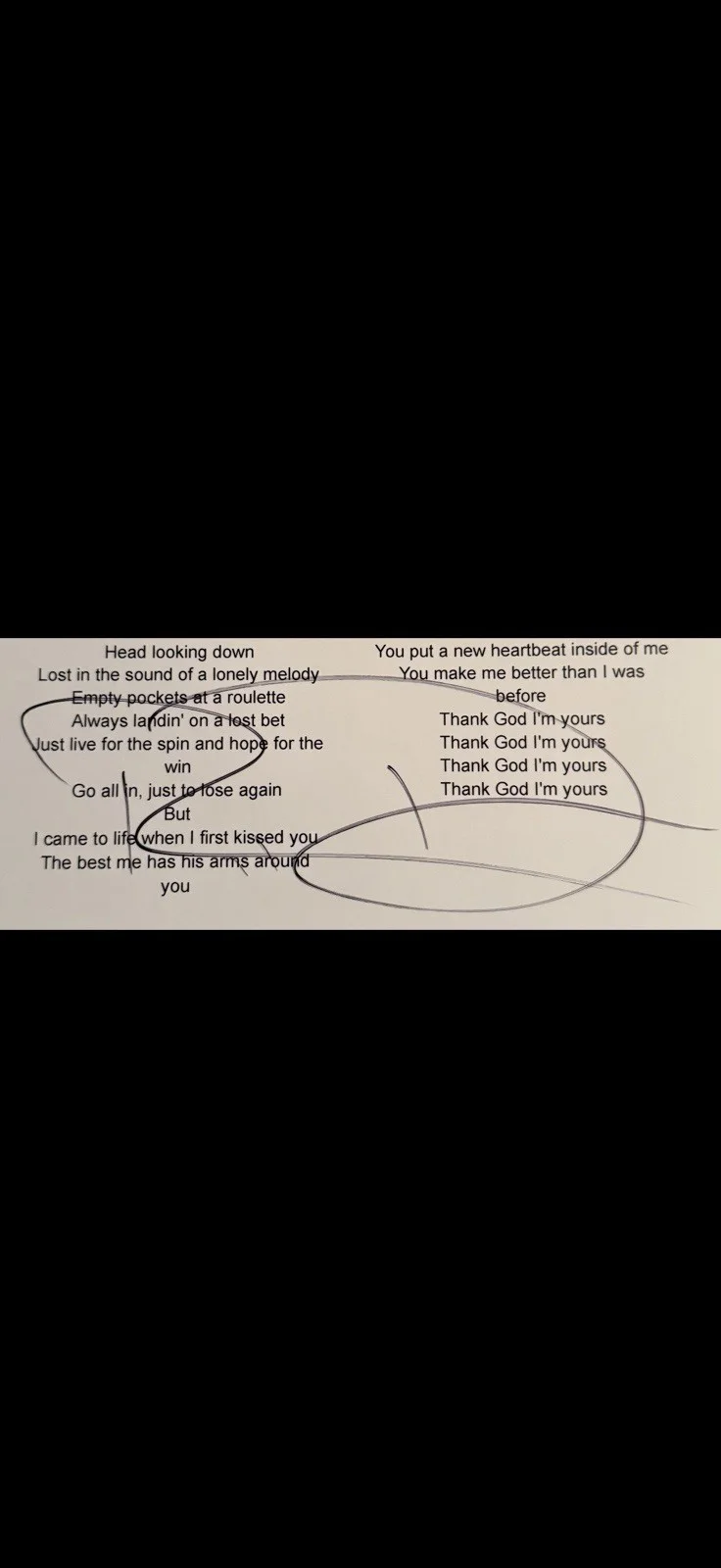 Russell Dickerson Country Music Artist, Signed Autographed “Yours ” Lyric Sheet, изображение 2