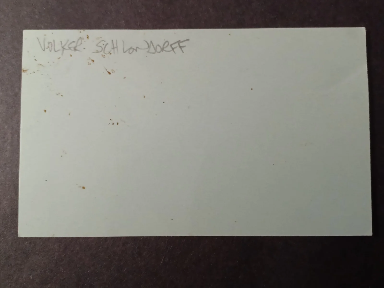 Volker Schlondorff Signed Index Card - German Director, Producer, изображение 2