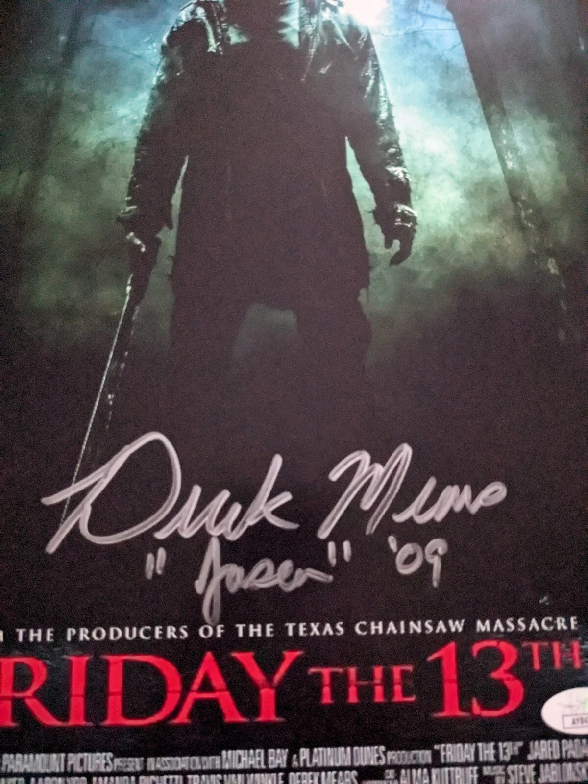 Derek Mears — Derek Mears Signed 11x17 Poster PHOTO Friday the 13th 2009 Jason Voorhees JSA Cs, изображение 2