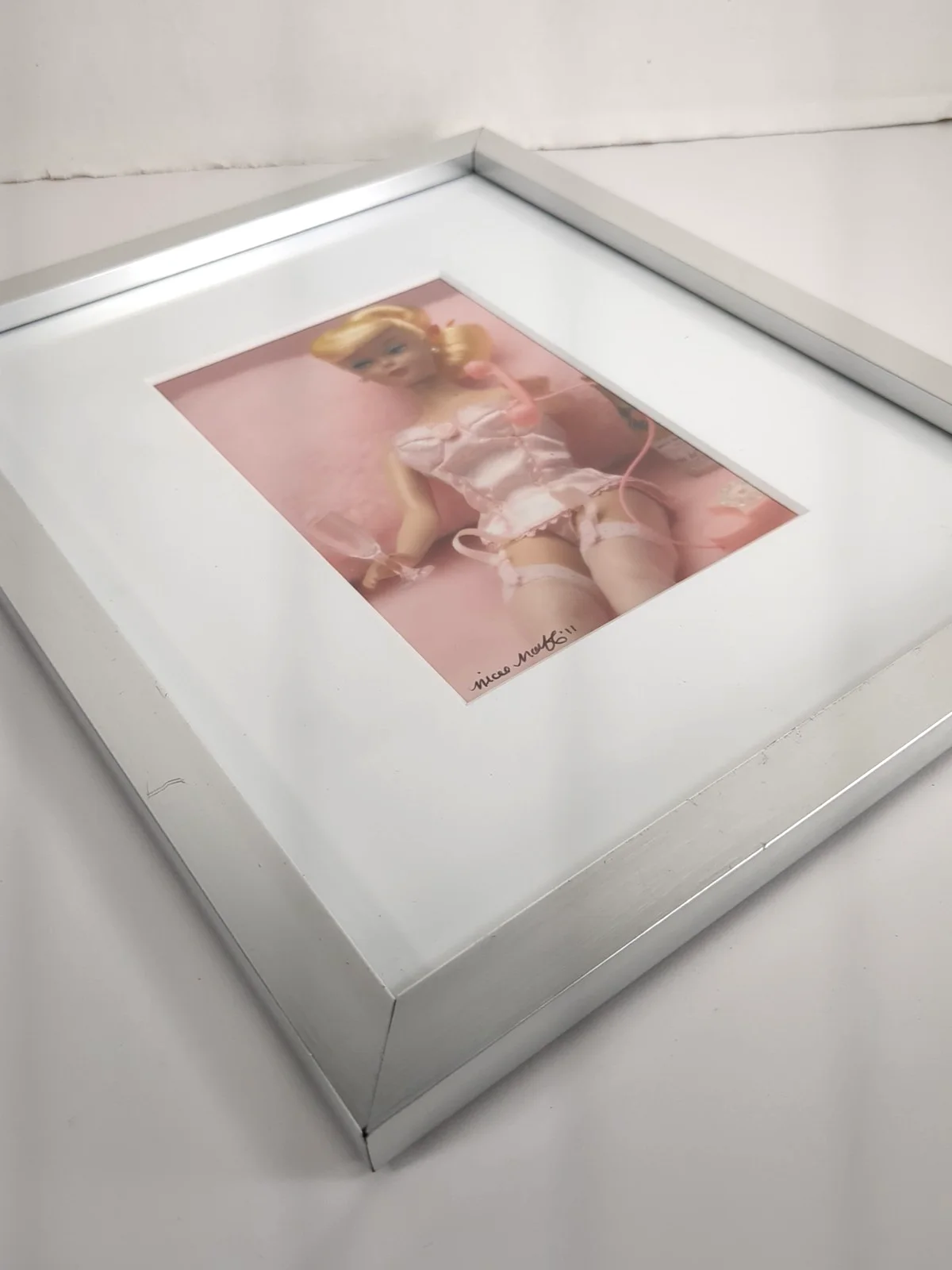 Artist — Framed Barbie Photo Lingerie Telephone Wine Glass, изображение 5