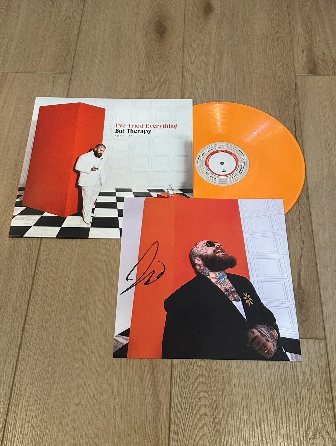 Teddy Swims-SIGNED I've Tried Everything But Therapy-Part 2-Orange Vinyl-SEALED, image 2