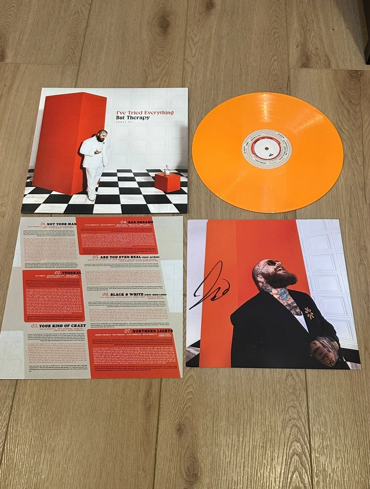 Teddy Swims-SIGNED I've Tried Everything But Therapy-Part 2-Orange Vinyl-SEALED, image 3