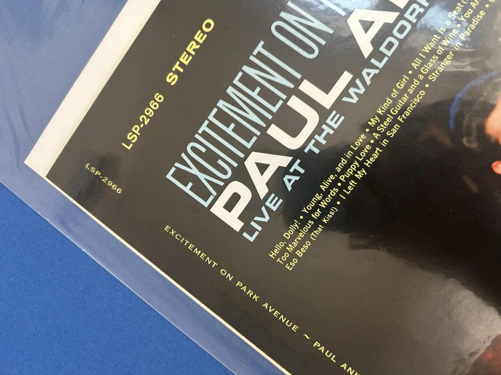 【ORIGINAL UNTRIMMED SLICK/NO Vinyl】Paul Anka・Excetment park avenue, изображение 2
