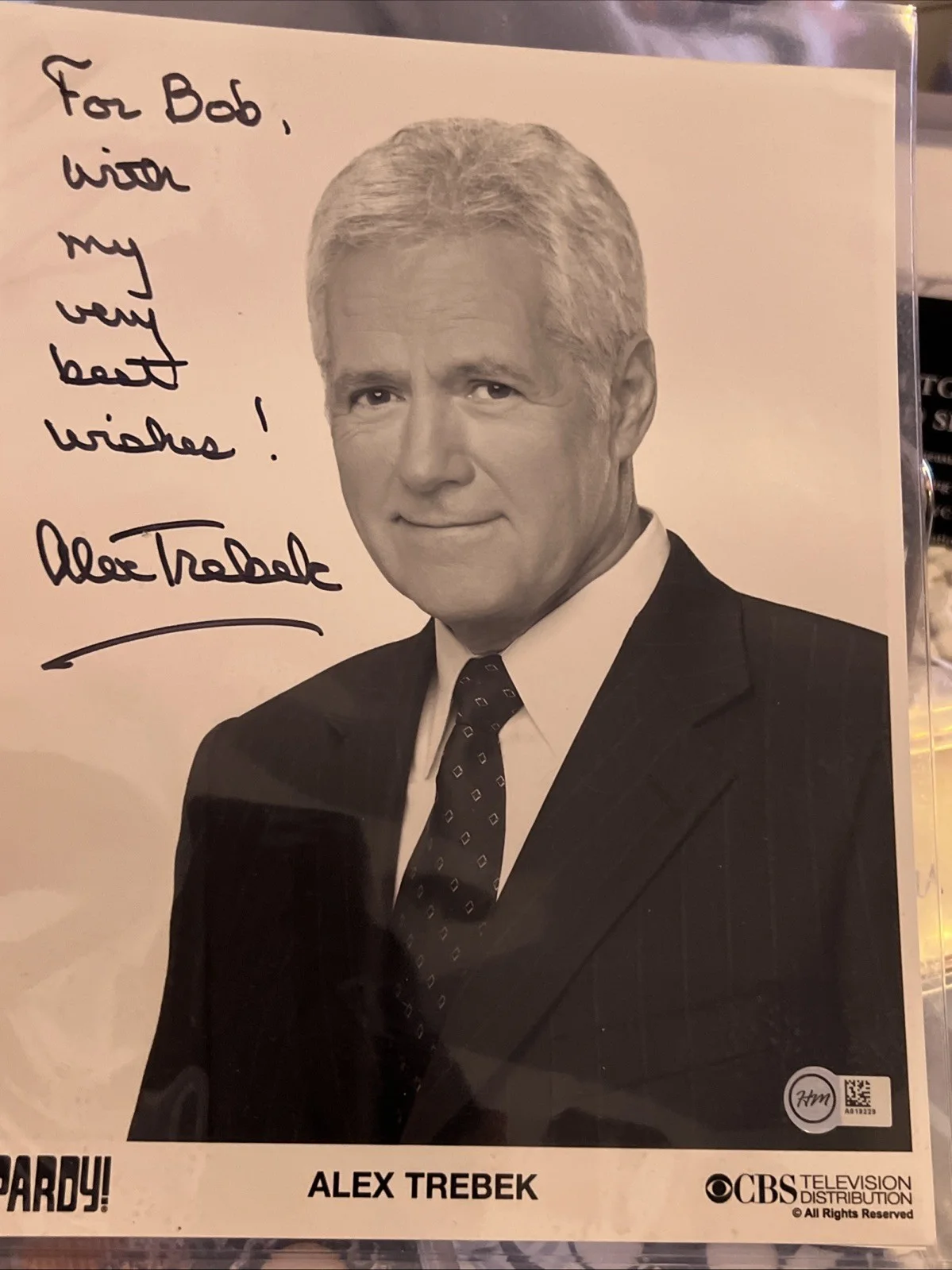 Alex Trebek — Alex Trebek Signed Jeopardy Publicity Photo Autographed Inscribed – W/COA