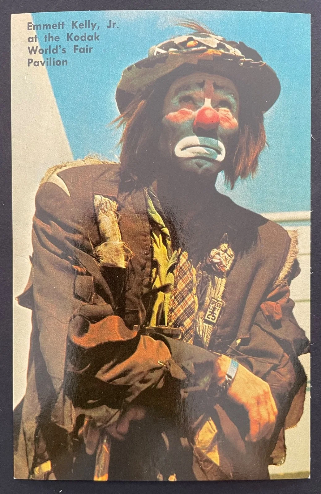 Emmett Kelly Jr — EMMETT KELLY JR. - Signed Post Card from the Kodak Pavilion at 1964 World's Fair