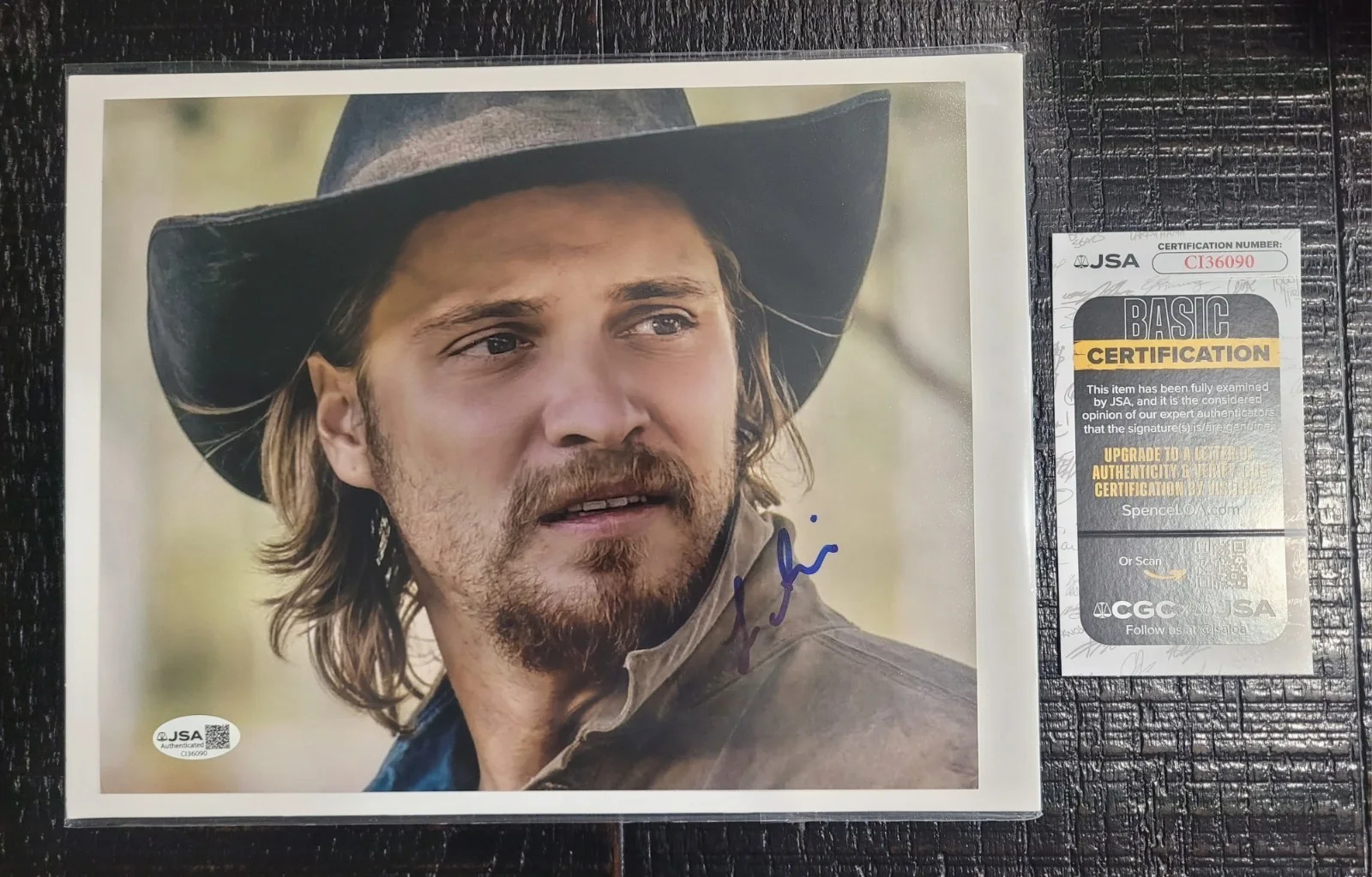 Luke Grimes — Luke Grimes Signed "YellowStone" 8x10 Photo, (JSA) Certified