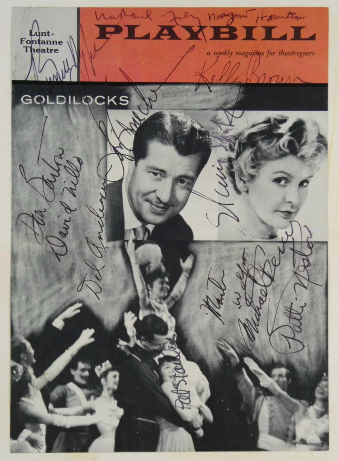 Don Ameche — Don Ameche Margaret Hamilton Cast Signed 1958 Goldilocks Playbill Cover Only, изображение 2