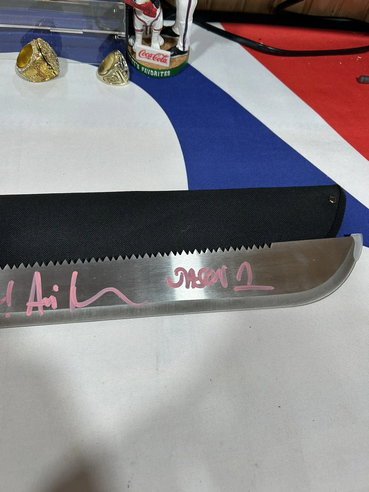 Jason Voorhees Autographed Machete, Ari Lehman, Beckett Coa Script, image 3
